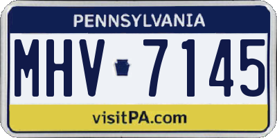 PA license plate MHV7145
