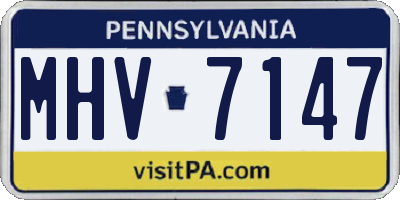 PA license plate MHV7147
