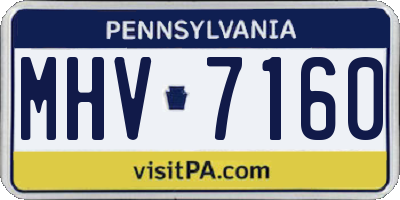 PA license plate MHV7160
