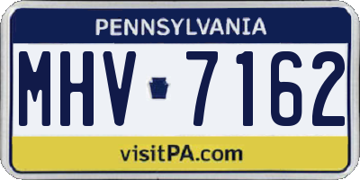PA license plate MHV7162
