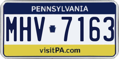 PA license plate MHV7163