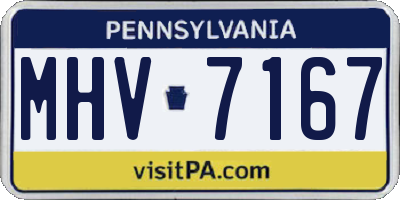 PA license plate MHV7167