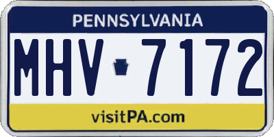 PA license plate MHV7172
