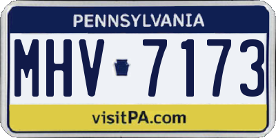 PA license plate MHV7173