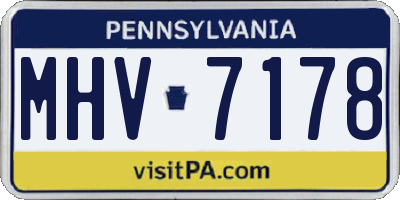 PA license plate MHV7178