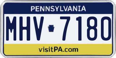 PA license plate MHV7180