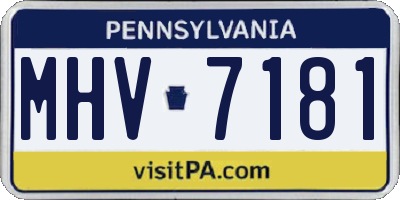 PA license plate MHV7181