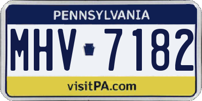 PA license plate MHV7182