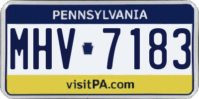 PA license plate MHV7183