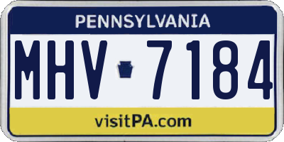 PA license plate MHV7184
