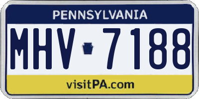 PA license plate MHV7188