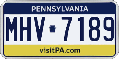 PA license plate MHV7189