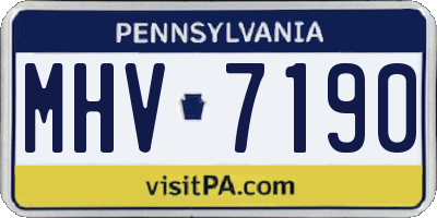 PA license plate MHV7190