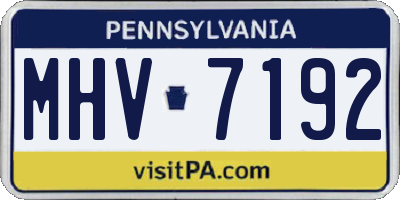 PA license plate MHV7192