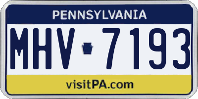 PA license plate MHV7193