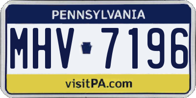 PA license plate MHV7196