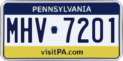 PA license plate MHV7201