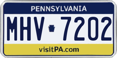 PA license plate MHV7202