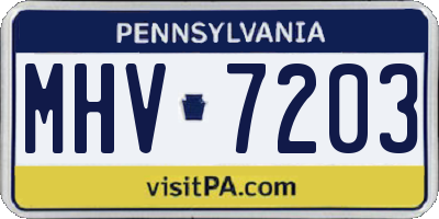 PA license plate MHV7203