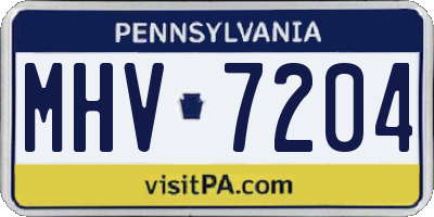 PA license plate MHV7204