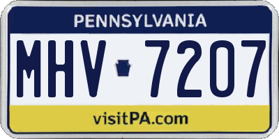 PA license plate MHV7207