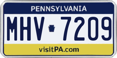 PA license plate MHV7209