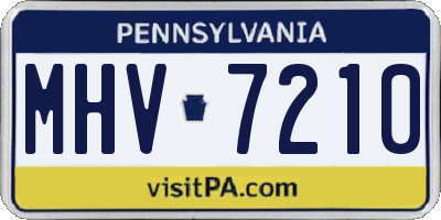 PA license plate MHV7210
