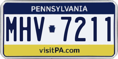 PA license plate MHV7211