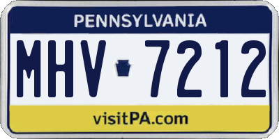 PA license plate MHV7212