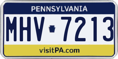 PA license plate MHV7213