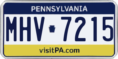 PA license plate MHV7215