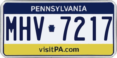 PA license plate MHV7217
