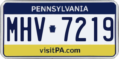 PA license plate MHV7219