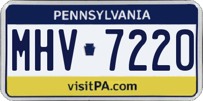 PA license plate MHV7220