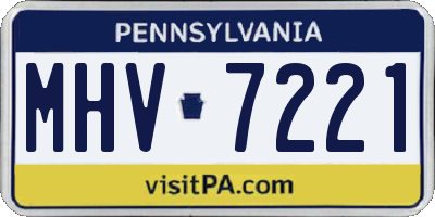 PA license plate MHV7221
