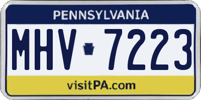 PA license plate MHV7223