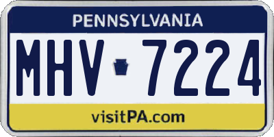 PA license plate MHV7224