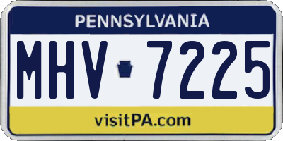PA license plate MHV7225