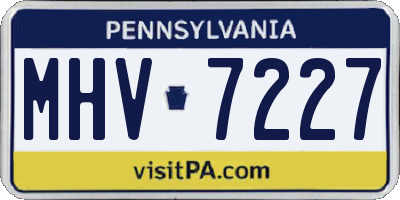 PA license plate MHV7227