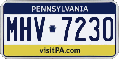 PA license plate MHV7230