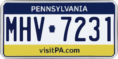 PA license plate MHV7231