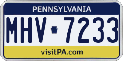 PA license plate MHV7233