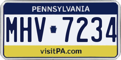 PA license plate MHV7234