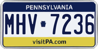 PA license plate MHV7236