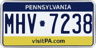 PA license plate MHV7238