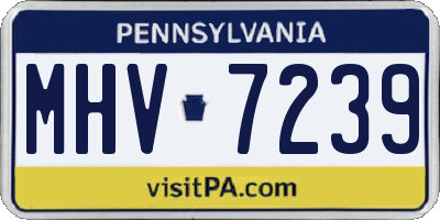 PA license plate MHV7239