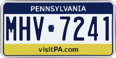 PA license plate MHV7241