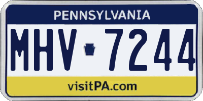 PA license plate MHV7244