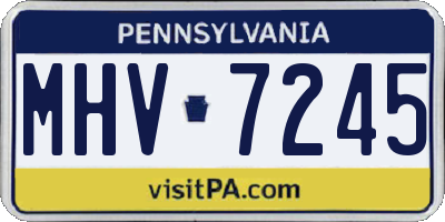 PA license plate MHV7245