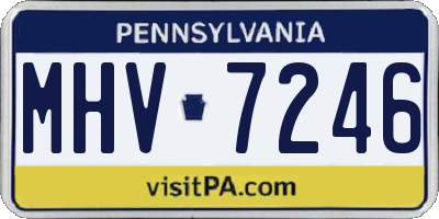 PA license plate MHV7246